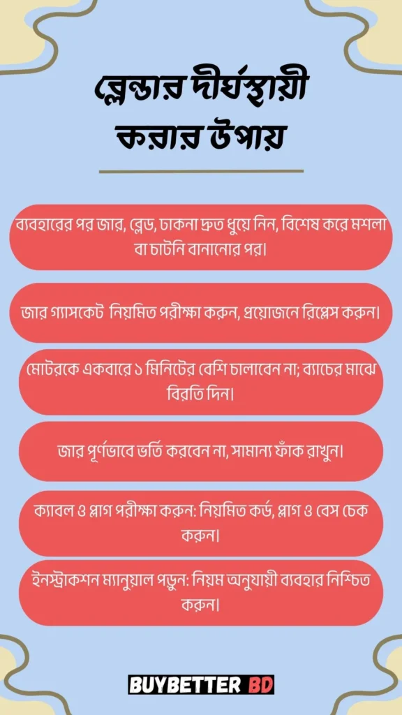 How to maintain Blender in Bangla